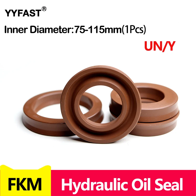 

1Pcs FKM UN/Y-type Radial Shaft Hydraulic Seal (IDxODxTHK),ID 70-115MM,Fluorine Rubber Shaft Piston Rod Single Lip U-Shaped Cup