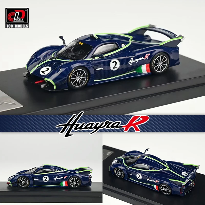 

LCD 1:64 Huayra R Blue Carbon Fiber Diecast Diorama Super Car Model Collection Miniature Carros Toys