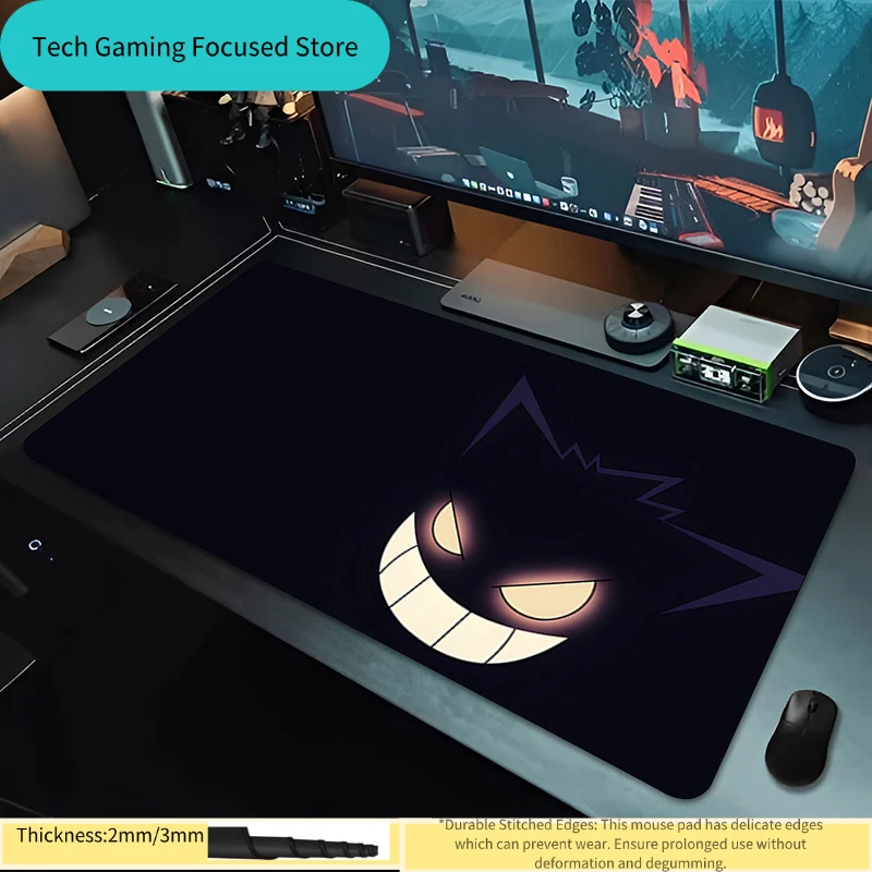Mauspad PC-Schreibtischunterlage Gamer Büro Computer Teppich mit weißem Rand Tastaturunterlage Gaming-Zubehör P-Pokemons Mauspad