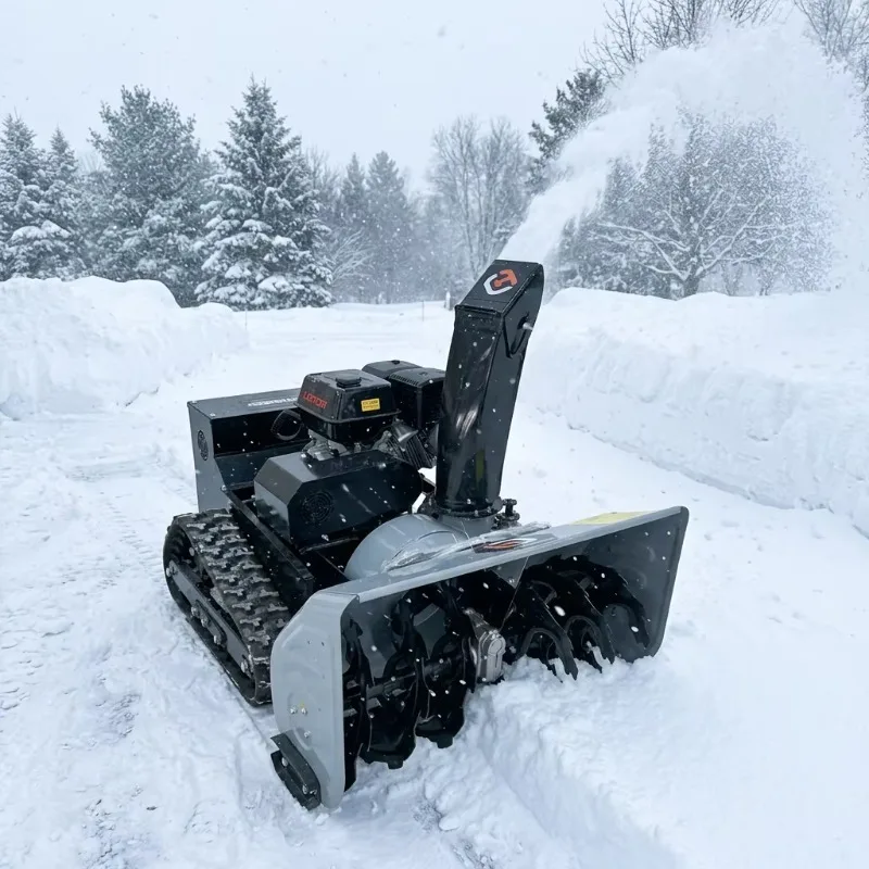 Electric Snowplow Machine for Construction Site Driveway Snow Removal Loncin Engine Large Capacity Gear Drive 360kg Heavy Duty