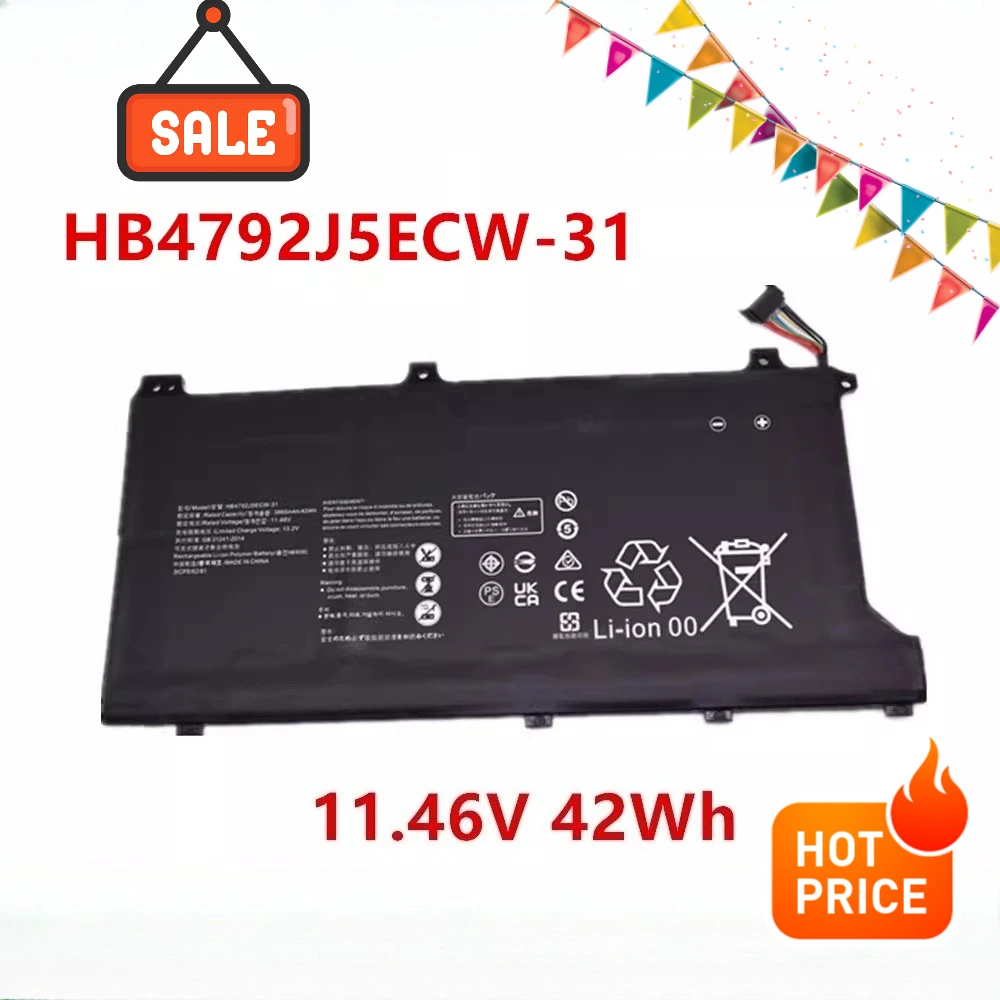 

Совместим с аккумулятором для ноутбука Huawei Honor BBR-WAH9 BDR-WFH9H/HN HB4792J5ECW-31.