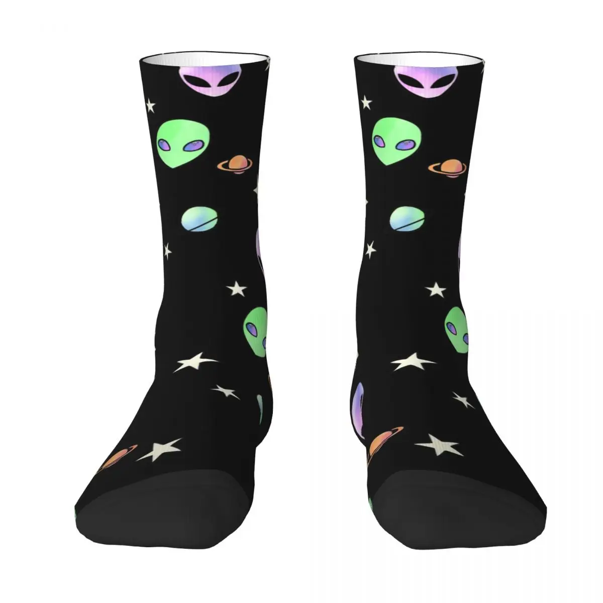 Happy Funny Men's Socks Casual Cute Space Things Alien Stars Sock Polyester Skateboard Women Socks Spring Summer Autumn Winter