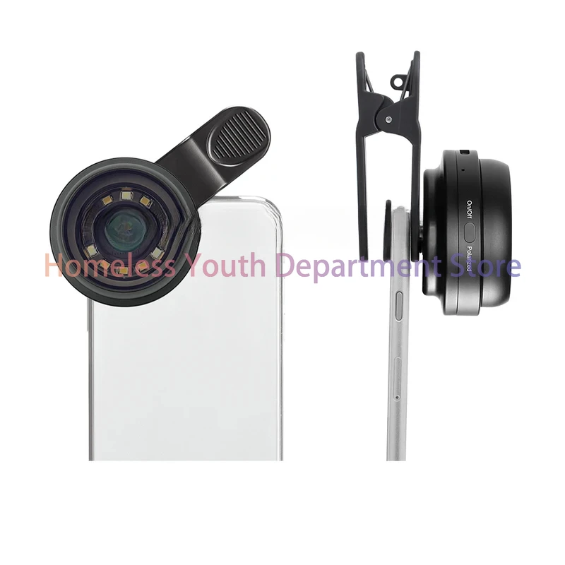 Polarized Optical 10X Skin Magnifier Smartphone Dermatoscope DE-400/DE-300,Pocket Round Dermoscopy For Home Use