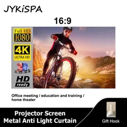 Projeksiyon Ekranı 100 inç Taşınabilir Projektör Ekranı Metal Anti Işık Perdesi 16:9 Açık Film Ekranı Seyahat Ev Sineması