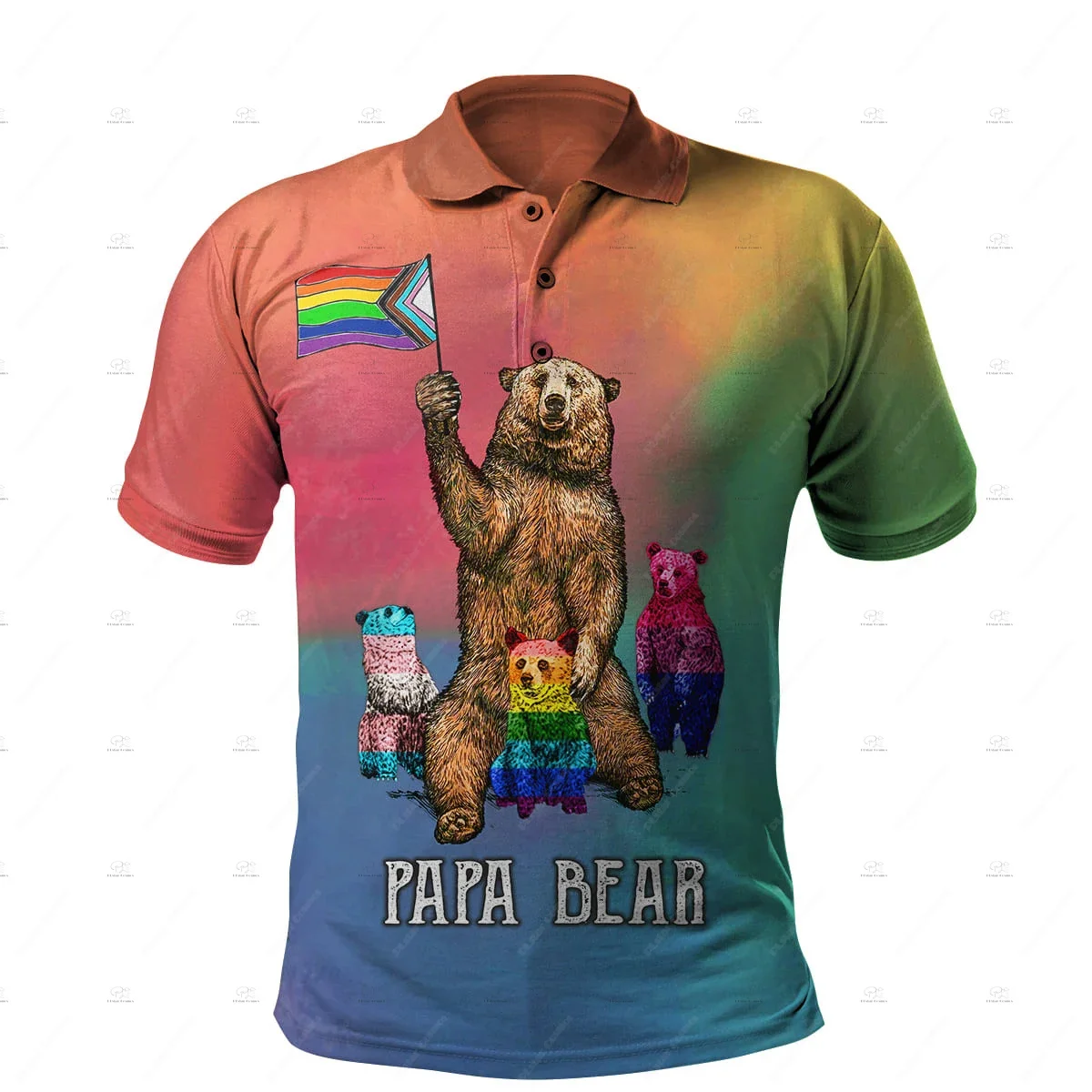 

Custom Name LGBT Gay Rainbow Tattoo Vintage Retro Colorful 3DPrint Summer Harajuku Casual Funny Polo Shirts Short Sleeves Tee X2