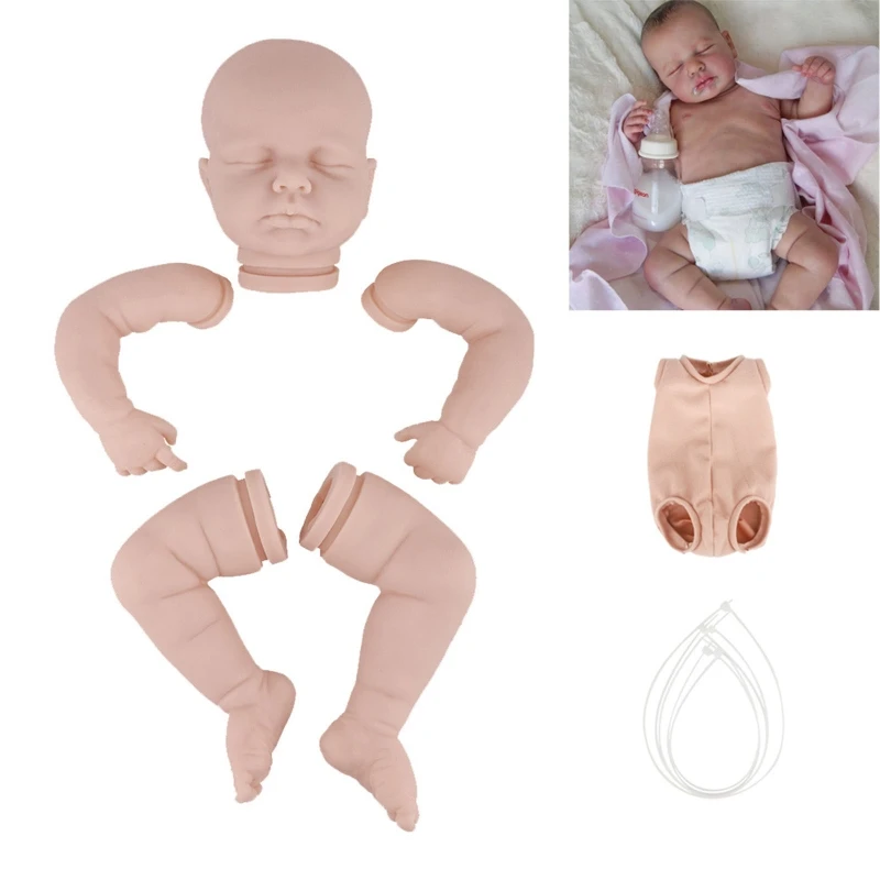 Y1UB 20 inches Unfinished Newborn Baby Toy Real Looking for Doll Accessories Unpainted for Doll Parts Vinyl for Doll Pleasant