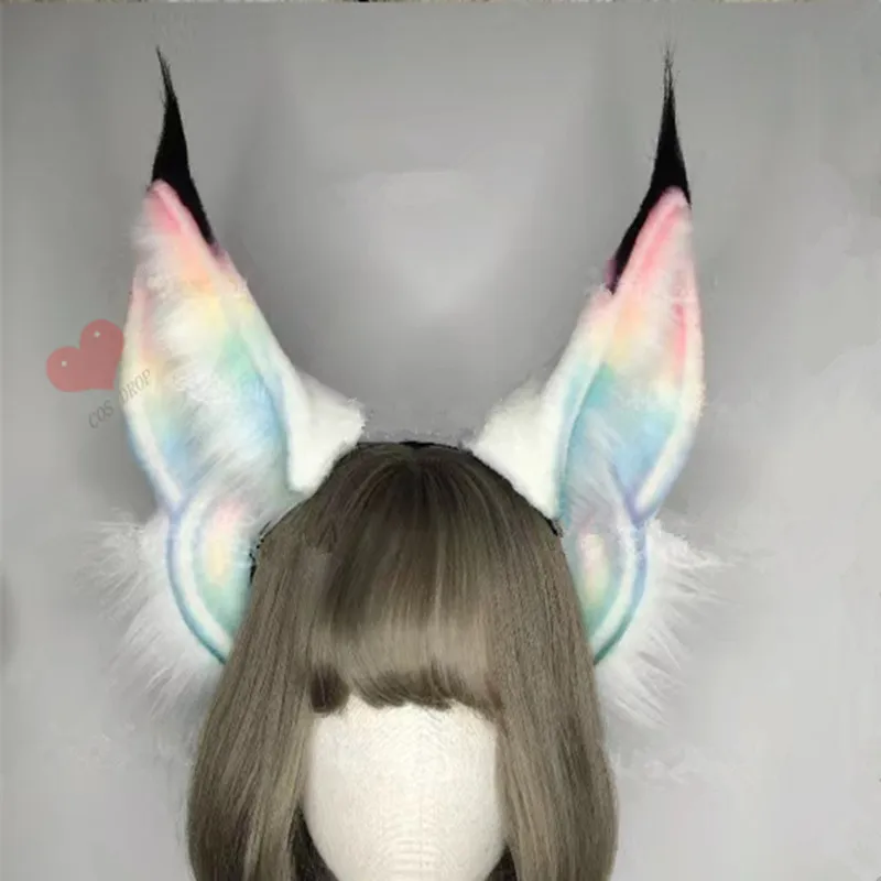 New big simulation beast ear dog fox ear cosplay props Halloween gifts Women\'s headwear hair accessories