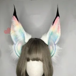 New big simulation beast ear dog fox ear cosplay props Halloween gifts Women's headwear hair accessories