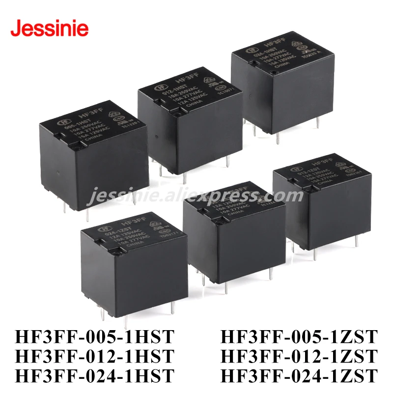 5pcs/1pc Ultra-small High-power Relay HF3FF-005-1HST HF3FF-012-1HST HF3FF-024-1HST HF3FF-005/012/024-1ZST 5V 12V 24V DC 4/5Pin