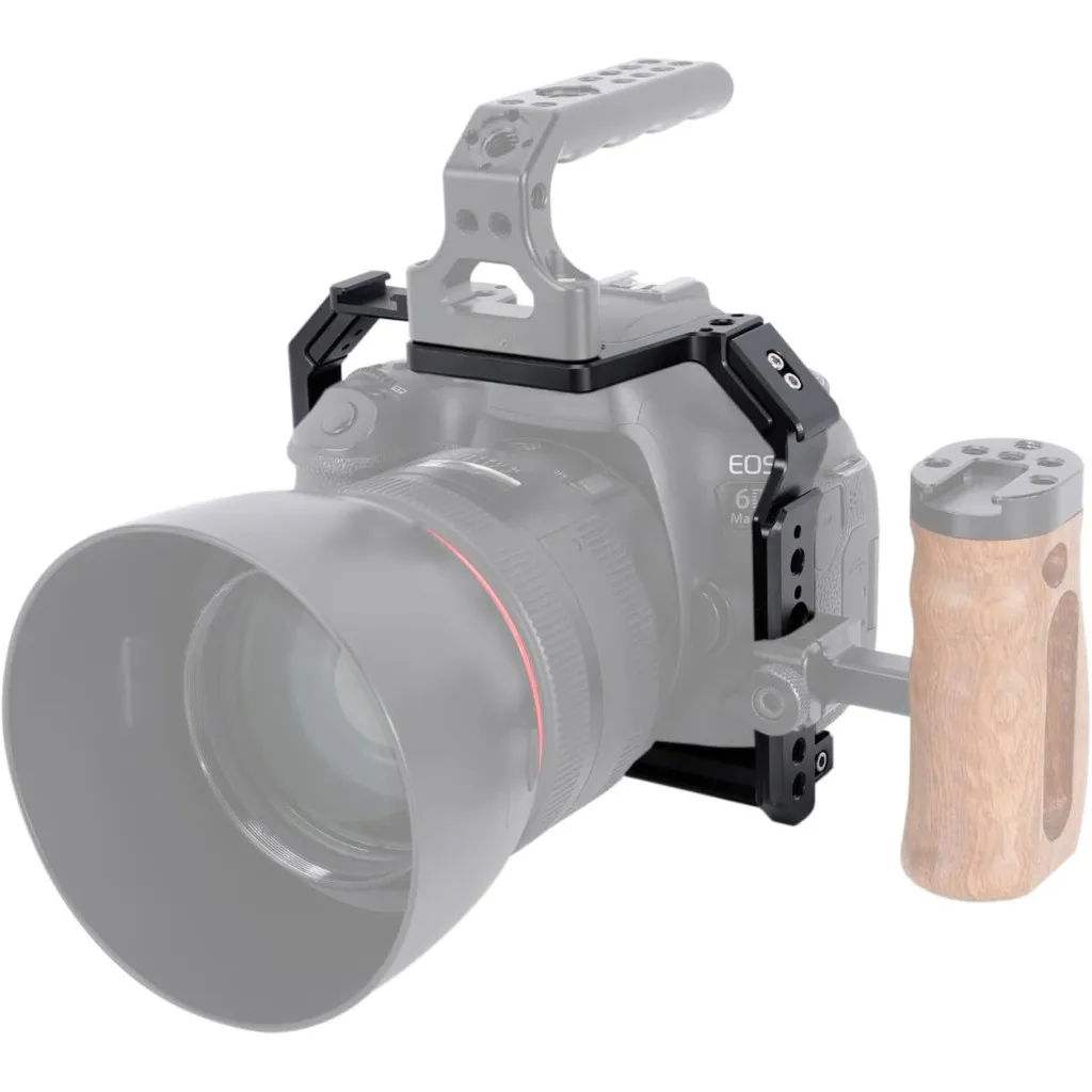 قفص كاميرا لكاميرات Canon EOS 6D 6DII Mark II مع لوحة تحرير سريعة للأحذية الباردة من الناتو للسكك الحديدية للوحة Arca-Swiss