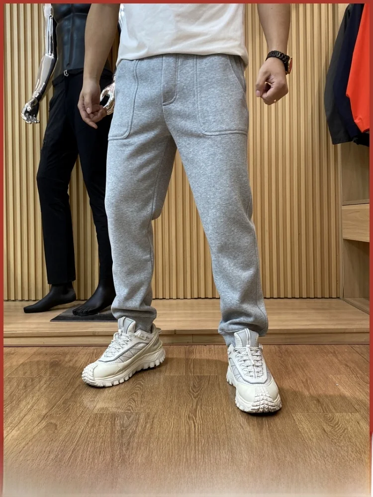 

Thiened Fce Lined Casual Sports Outdoor Long Pants for Men Autumn Winter Pure Color Versatile Sweatpants Loose Fit Youth...