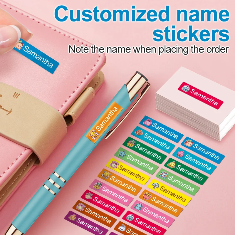 Custom Adhesive Labels For baby products Personalized children Name Stickers Waterproof Logo For School Kindergarten Stationery