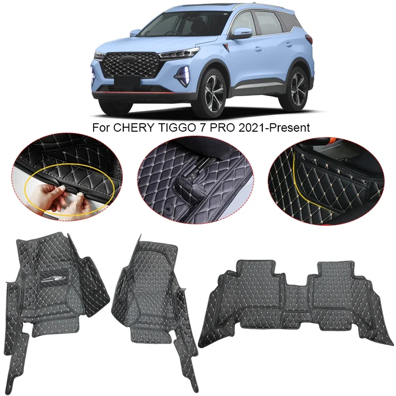 

3D Full Surround для Chery TIGGO 7 PLUS PRO 2021-2025, автомобильный напольный коврик, защитный коврик для ног, ковер из искусственной кожи, водонепроницаемый аксессуар