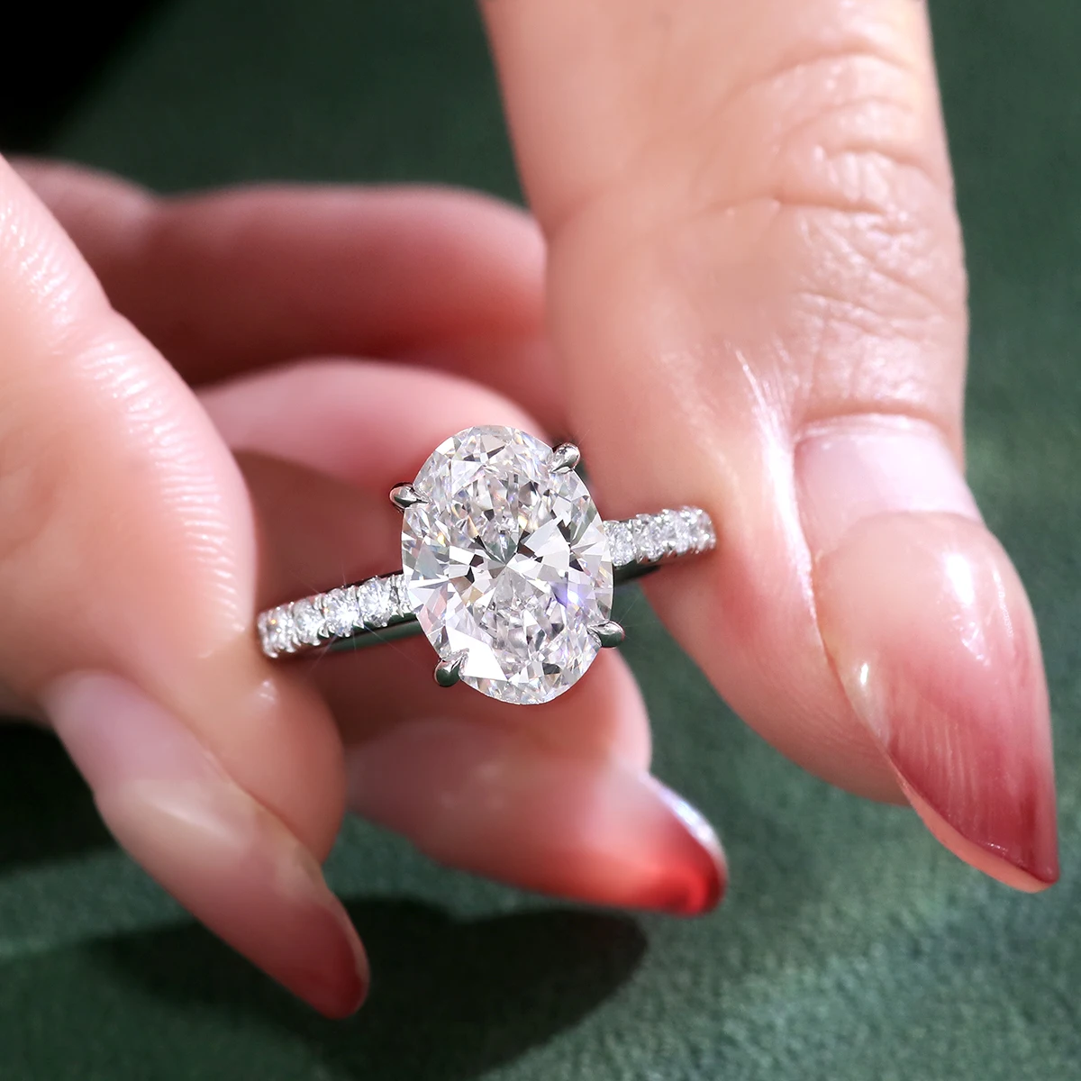 Provence 14K 18K White Gold Platinum PT950 E VS1 Lab diamond ring for women Luxury half band Wedding rings Valentine's Day Gifts