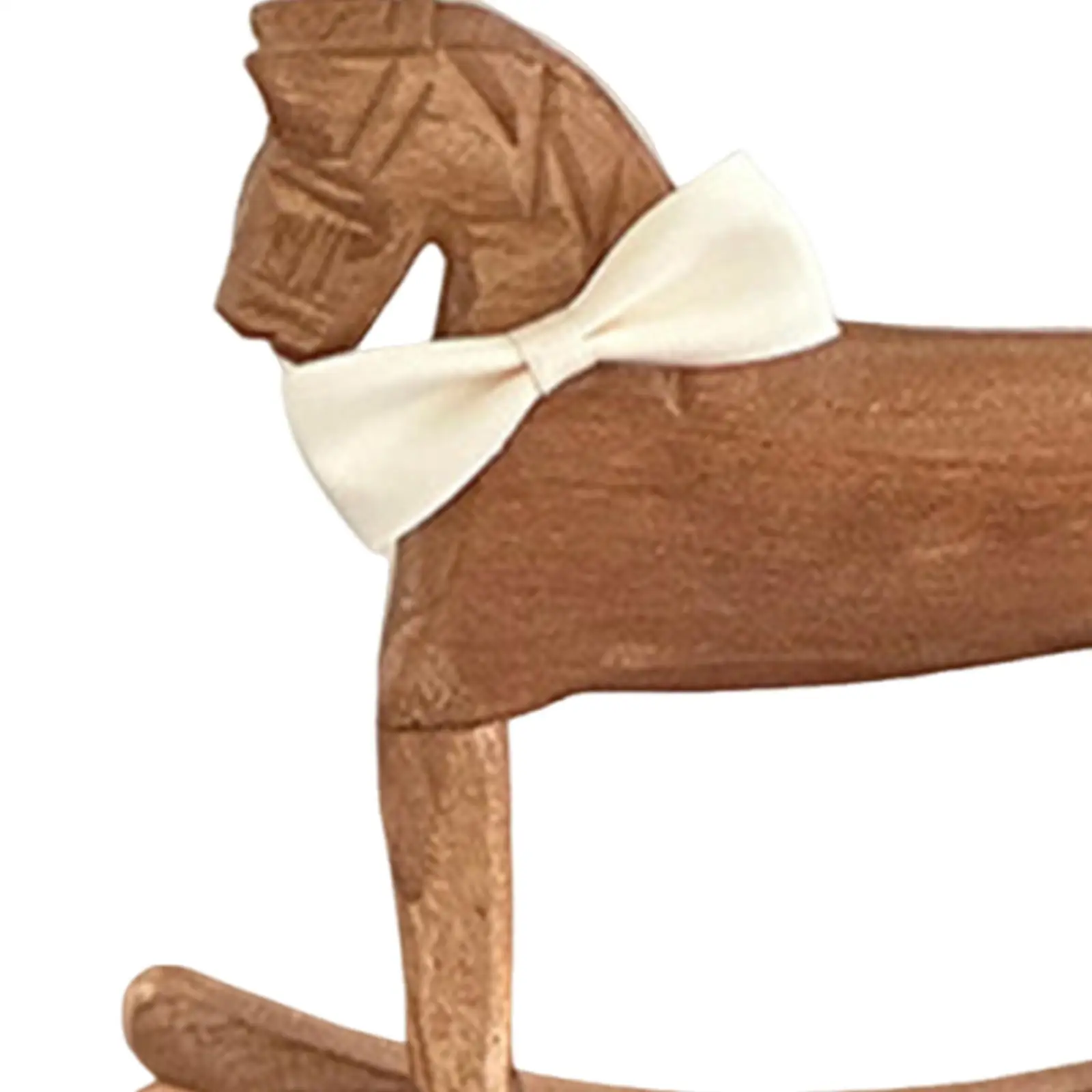 Decorative Horse Sculpture Wooden Rocking Horse Statue Creative Collection Housewarming Gift for Living Room Bedroom Tabletop