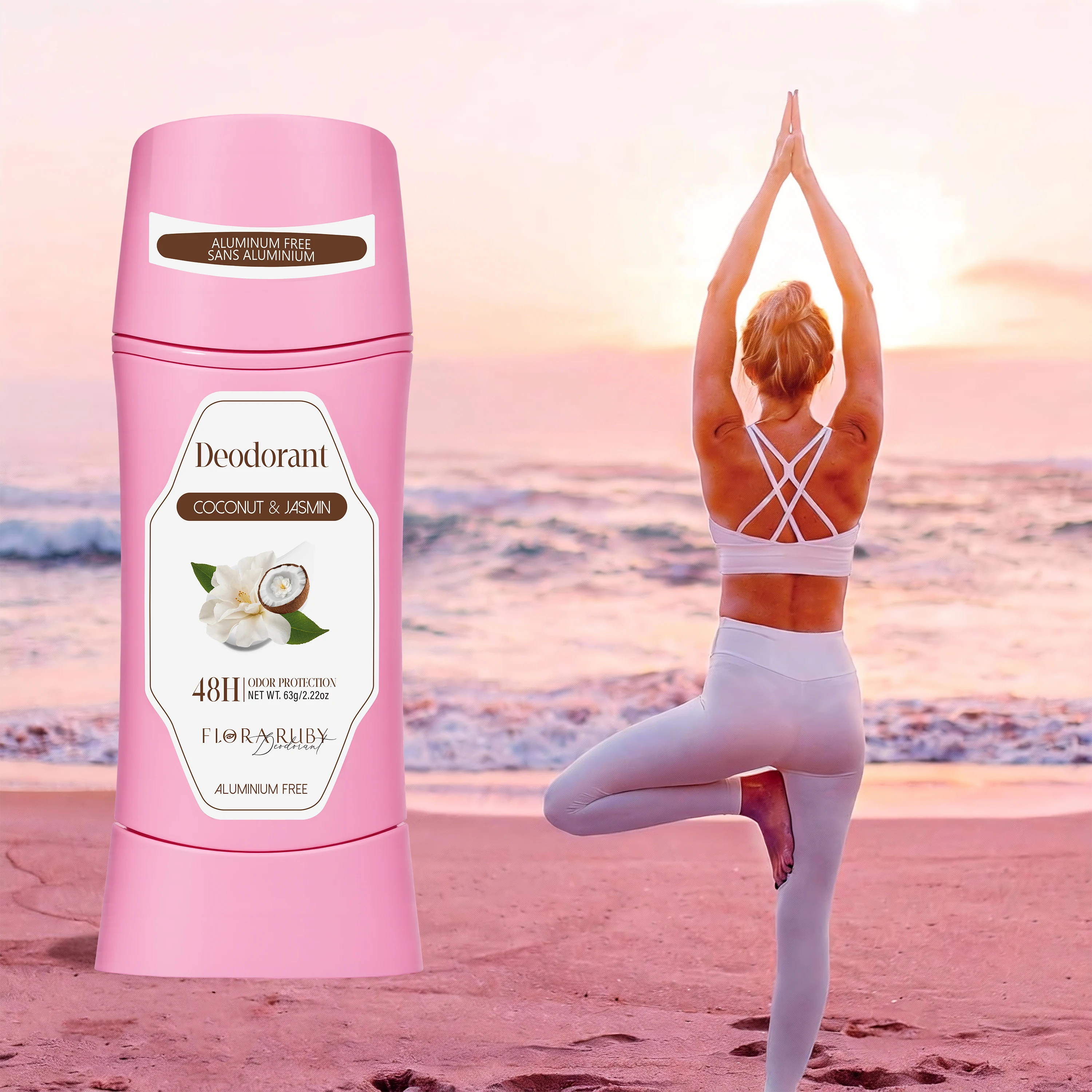 

Women’s Aluminum-Free Deodorant Stick (63g) - Coconut Jasmine Scent, 48H Odor Protection, Gentle & Long-Lasting Fragrance