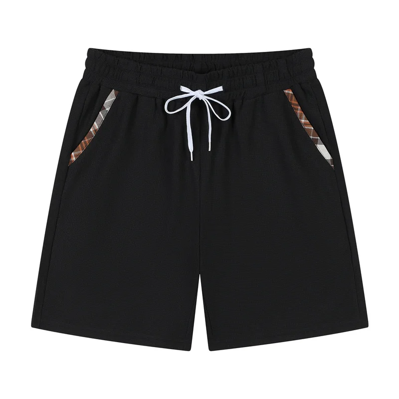

2026 NEW Men's Knit Casual Shorts Loose Drawstring Elastic Waist Summer Breathable Quick Dry Sports Shorts for Men Daily Wear