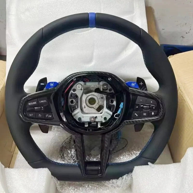 BMW M3 M4 G68 G70 G20 G22 G30 G35 G37 G80 G82 X3 X4 X5 540i G30 320i용 자동차 가죽 스티어링 휠 액세서리