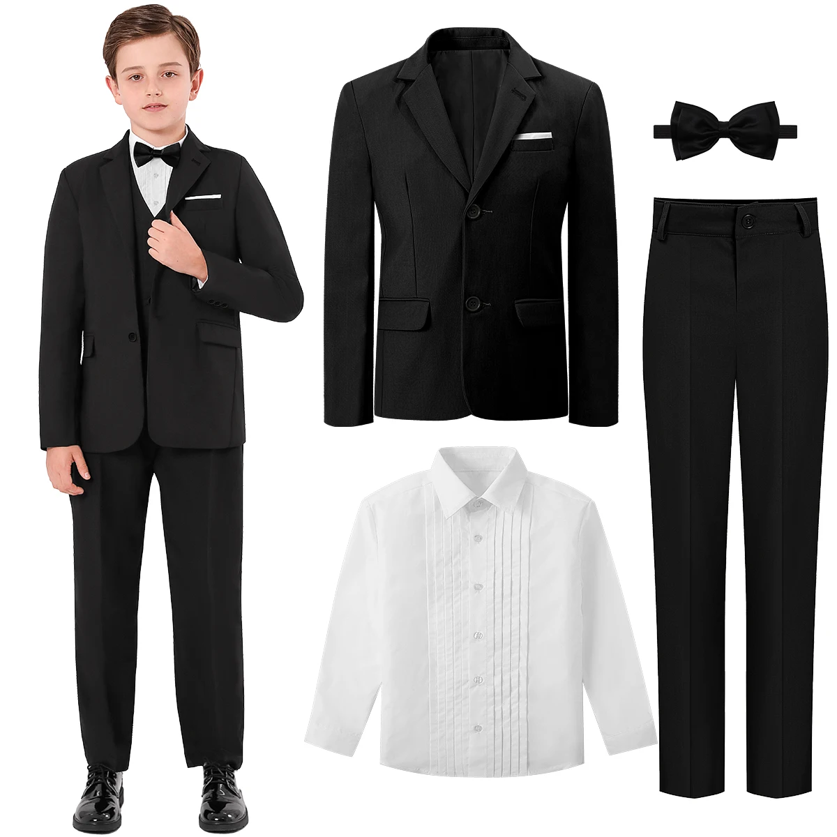 Costume de smoking pour enfants, pour adolescents, mariage, pâques, église, tenue formelle, cadeau de fête d'anniversaire, ensemble de remise de diplôme scolaire
