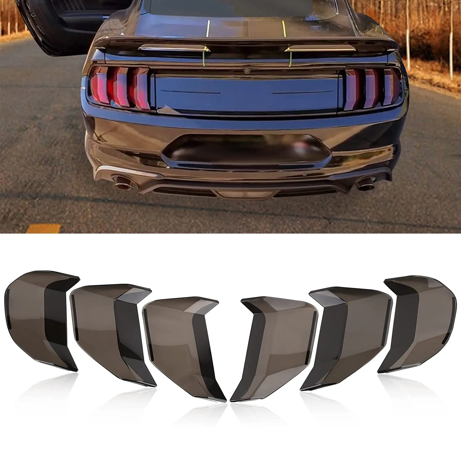 

Накладка на заднюю фару автомобиля для Ford Mustang 2015-2022, защитная накладка на заднюю стосветильник, наклейка на крышку капота