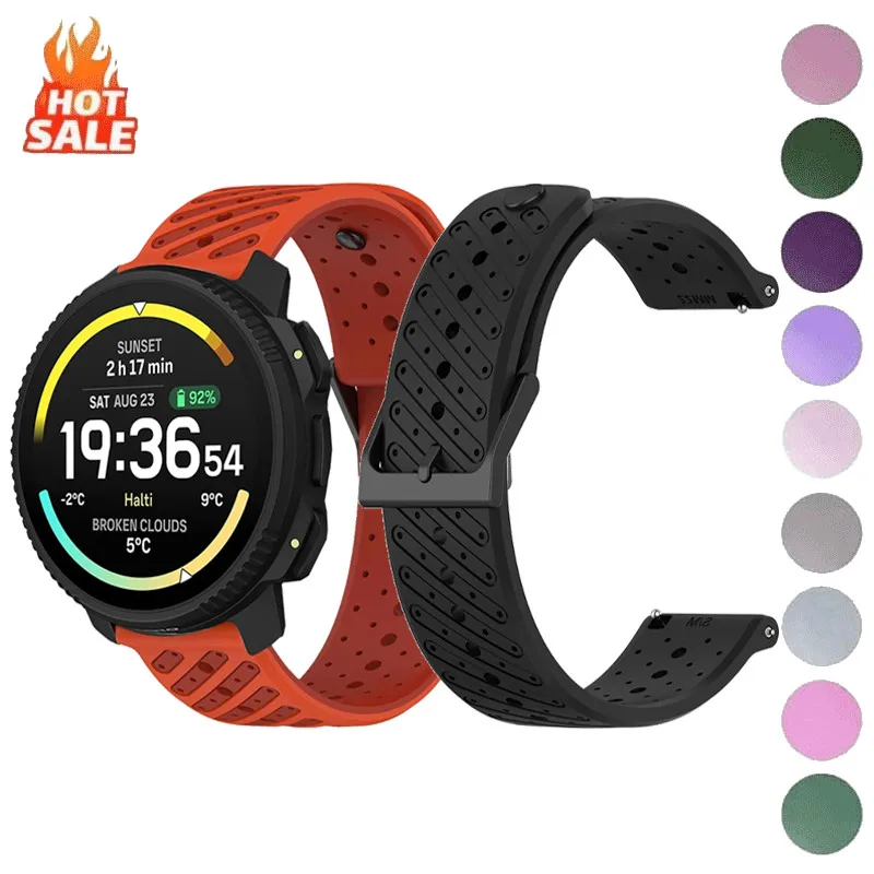 22mm Ocean Dual Color Silicone Strap Suitable For Suunto Suunto Vertical 2 Race 2 Run 5 9 Peak Pro FOR Redmi Watch 5 3ActiveLite