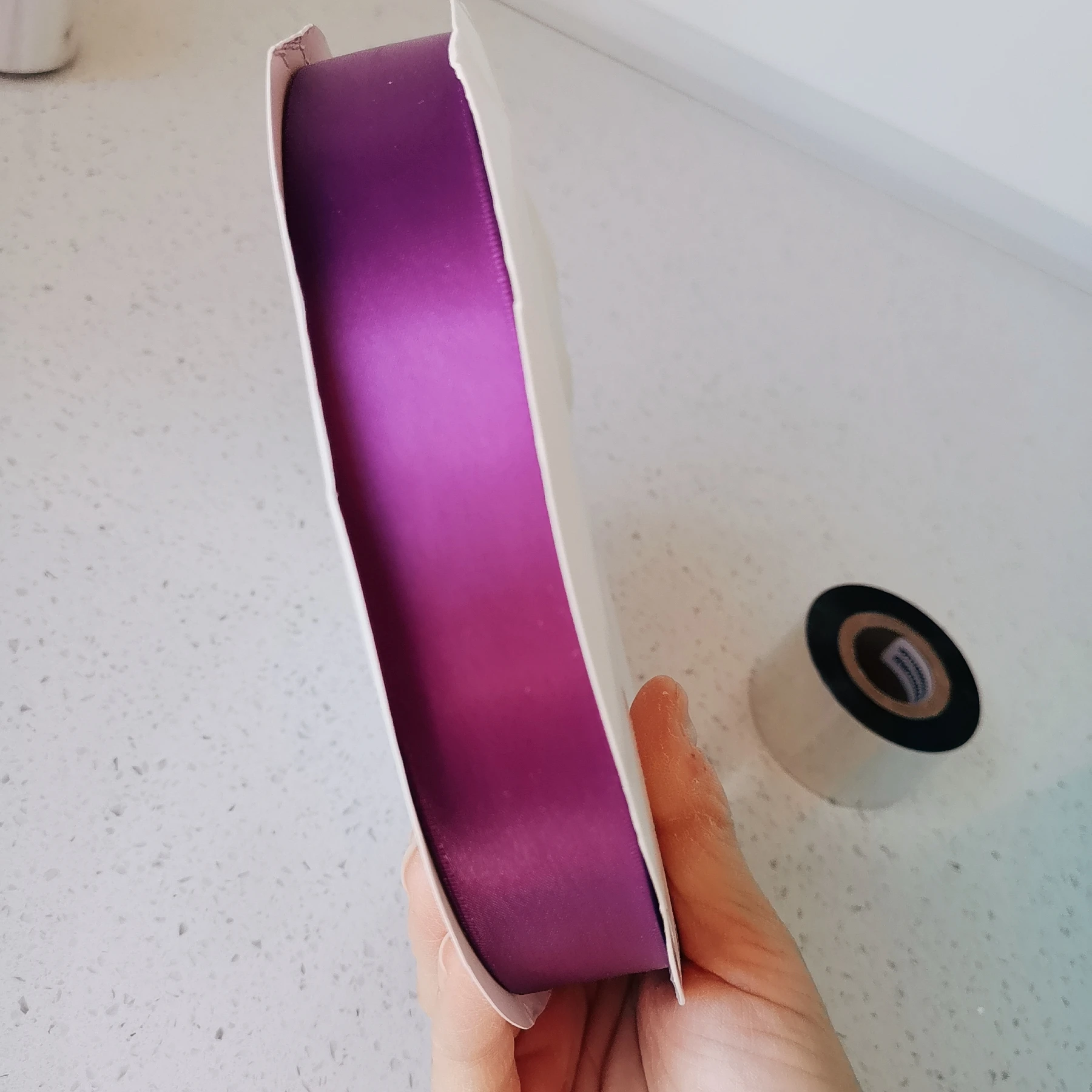 Livraison gratuite, 25mm x 91. Ruban violet de 4m et 30mm x 200m, étiquette en papier pour estampage à chaud, pour imprimante de codes à barres auto-adhésifs