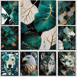Abstract Nature Wolf Bonsai Tree Turtle Jade Owl Pictures Diy Diamond Painting Full Square Round Drill cross stitch Kits Living