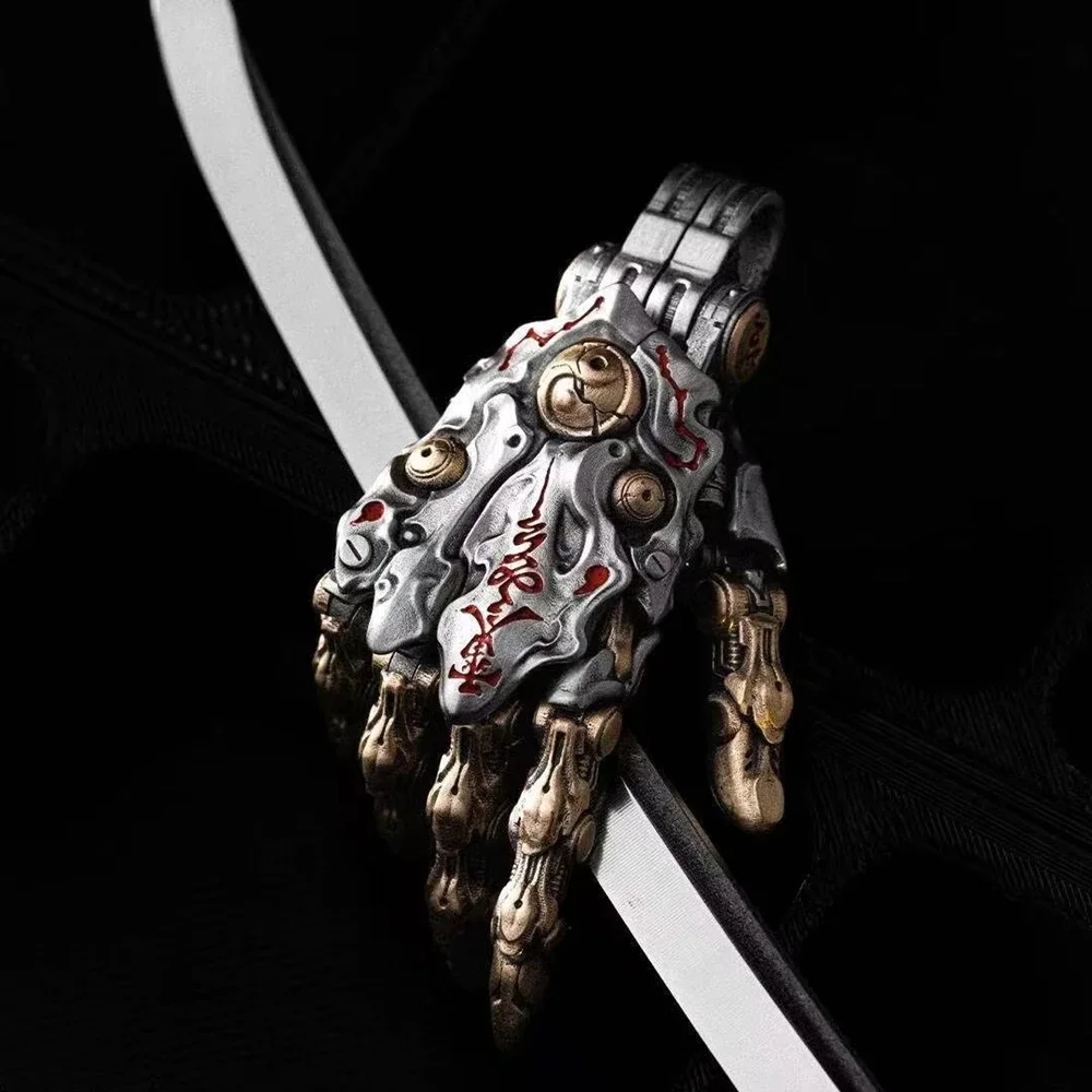 Gothic Retro Mechanical Hand Keychain - Damping Articulated Pendant Multi-use Bag Charm Desktop Office Ornaments Gifts