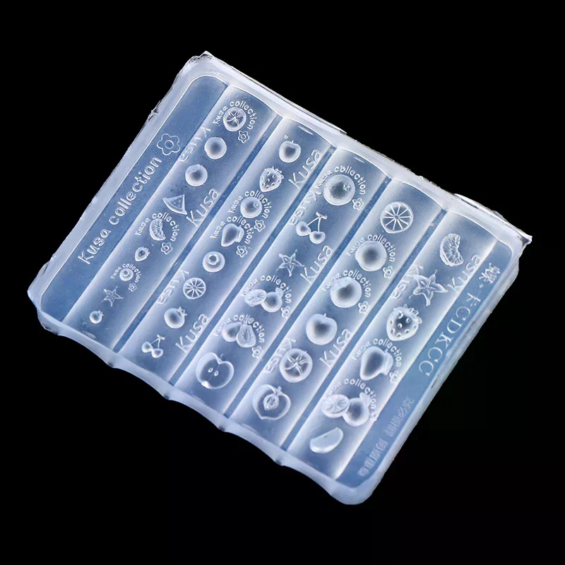 مسمار قالب من السيليكون الإغاثة الفاكهة الفراولة البرتقال شكل نحت منحني مسمار الفن قالب ثلاثية الأبعاد شفافة مسمار الفن زينة DIY بها بنفسك