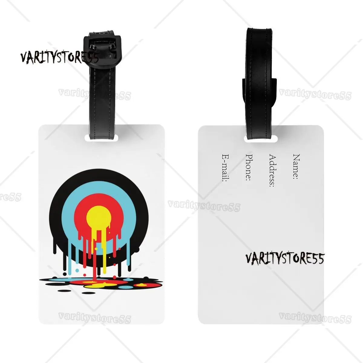 Custom Weeping Target Luggage Tag With Name Card Archery Archer Darts Shoot Privacy Cover ID Label for Travel Bag Suitcase