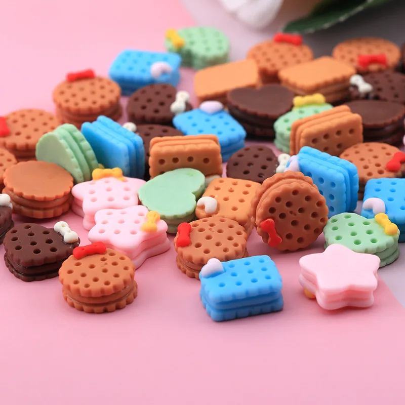 20Pcs Simulation Dessert Food And Play DIY Icebox Shoes Hat Barrette Mobile Phone Case Decoration Cream Glue Flat Back Resin