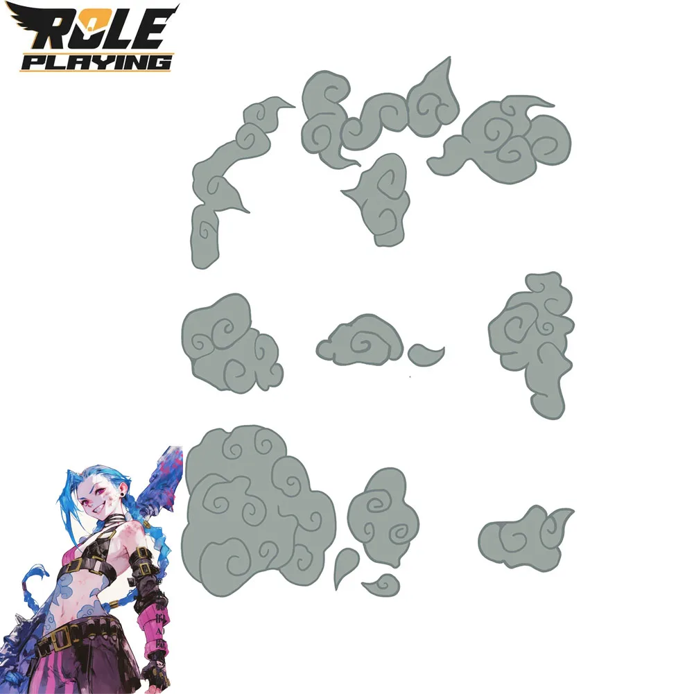 

Игра LoL TV 2, Arcane Jinx, татуировка для косплея, наклейка на руку, заднюю грудь, набор наклеек, аксессуары для костюма, маскировка для взрослых, Хэллоуин