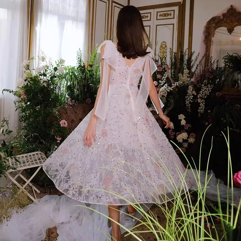 White Sequin Embroidery Mesh Dress Women V-neck Sleeveless Summer Vestidos Bodycon Streetwear Chic Elegant Cloth Lady