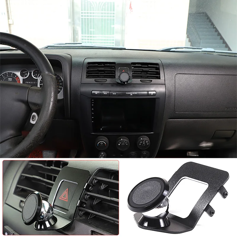 For Hummer H3 2005-2009 Car Central Control Air Outlet Mobile Phone Holder Aluminum Alloy Interior Accessories