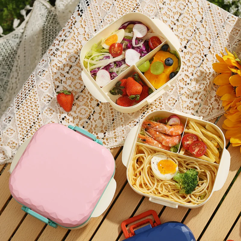 Lonchera rosa, azul, azul oscuro, lonchera para el almuerzo, lonchera bento para la cena