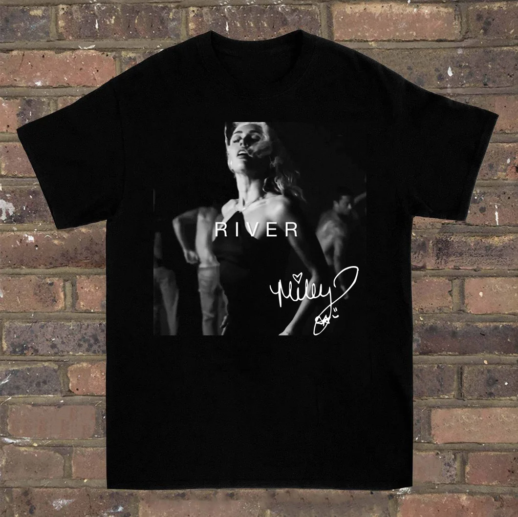 Miley Cyrus river T-shirt Black Cotton For men Women All Sizes