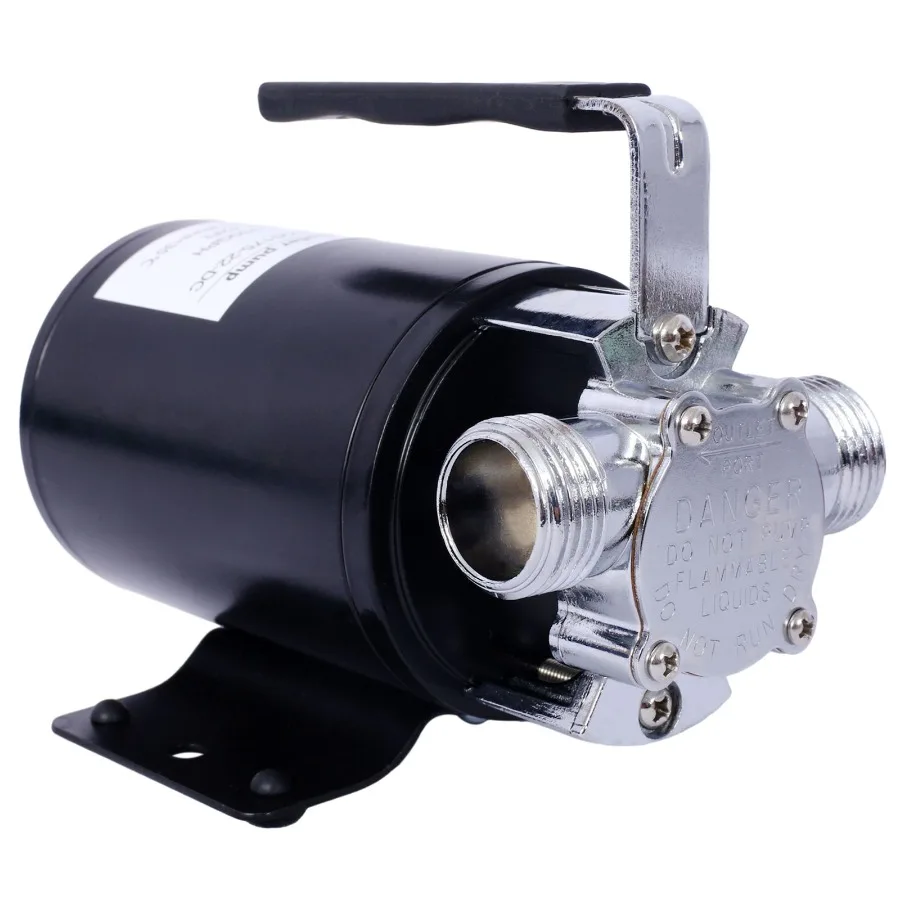 DC 12 Volt 1 10HP 330GPH Mini pompa acqua di trasferimento elettrica portatile alimentata a batteria con kit tubo dell'acqua Nero