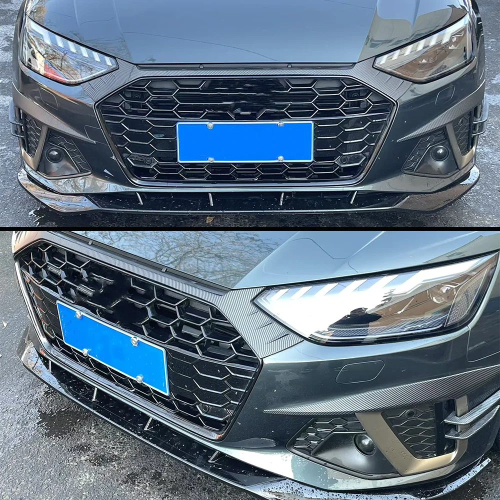 Audi A4 S4 B9 세단/Avant 2020 2021 2022 2023 2024 자동차 앞 범퍼 립 스포일러 스플리터 디퓨저 바디 키트 튜닝 앞치마 썸네일 6