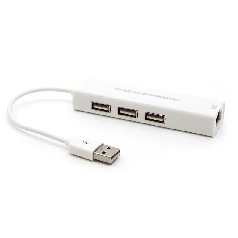 3 Ports USB Hub 10/100M Ethernet Adapter Network Card with Free Lan Driver for Macbook Windows USB To RJ45