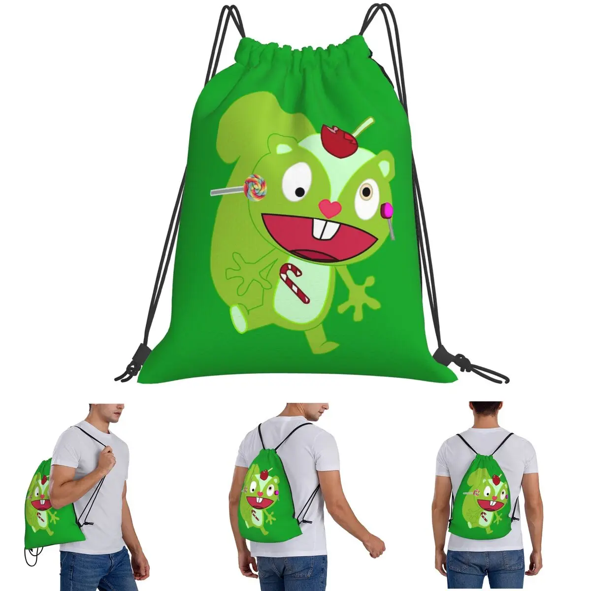 

Nutty - Happy Tree Friends Backpacks Casual Drawstring Bags Sundries Bag Book Bags For Travel School