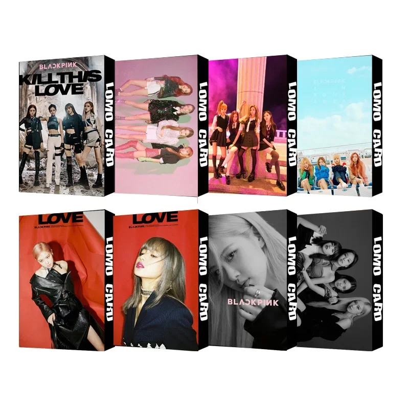 30Pcs/set Korean Girls KPOP LISA ROSE JISOO JENNIE Photocard Lomo Card Album Photo Card Cards Self Made Lomo Card Photocard