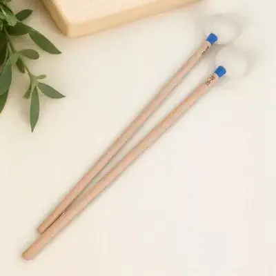 

2pcs Drumsticks Felt Percussion Instrument Drumstick Accessory Tuning Drumstick Durable Wear-Resistant Wooden Handle For