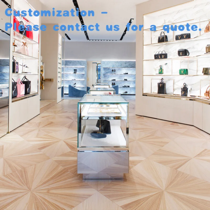 

custom.Kainice Wallet Display Rack Handbag Display Metal Wood Bag and Shoe Set Women showcase Retail Shop Fittings