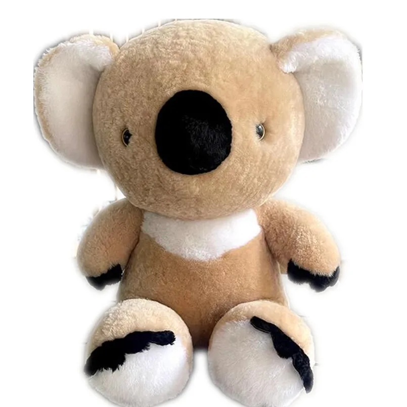 Soft Real Shearling Fur Doll Koala Lovely Bear Toys Stuffed Kawaii for Children Kids Birthday Gifts