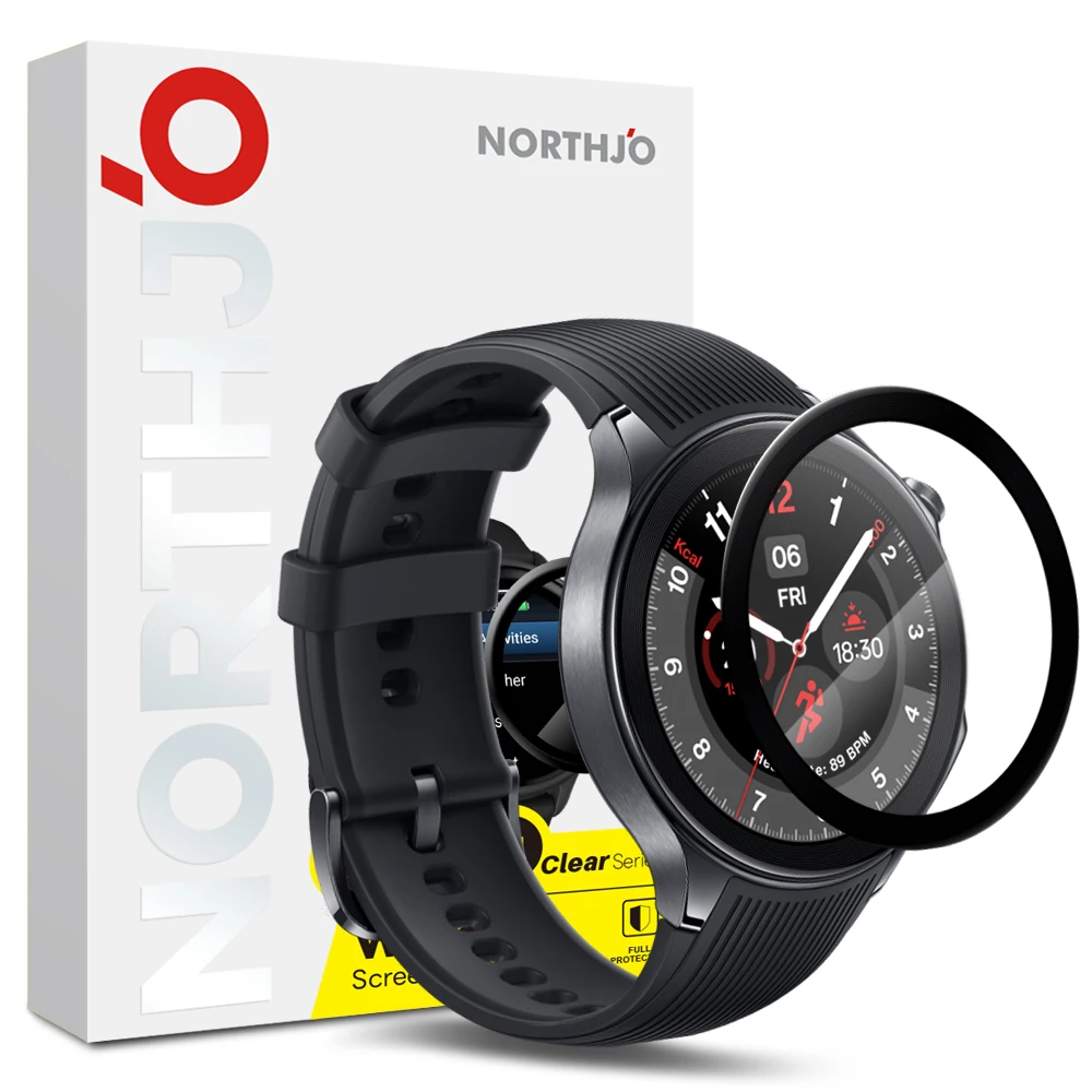 

Для OnePlus Watch 2/Oppo Watch X Защитная пленка для экрана PMMA с защитой от царапин, черный край, пленка для часов HD Clarity, устойчивая к истиранию