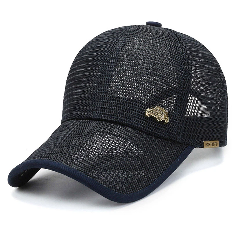 Männer Frauen Full Mesh Baseball Kappe Schnell Trocken Kühlung Sonnenschutz Wandern Golf Laufen Verstellbare Retro Auto Labe Snapback Hut