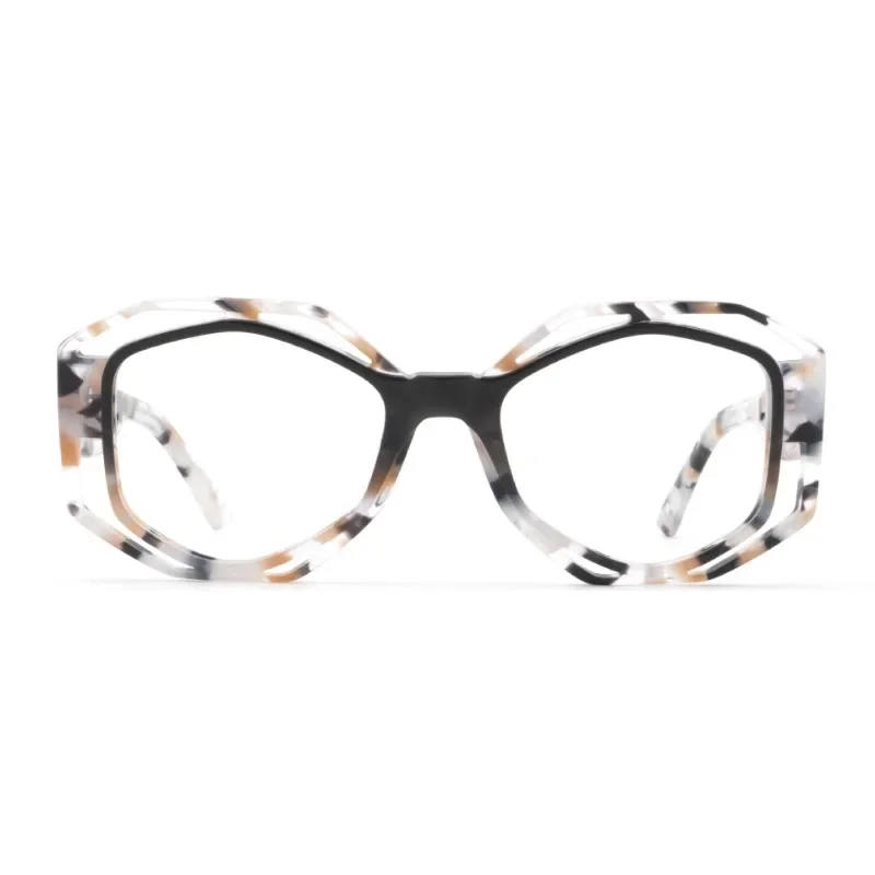 Polygonal Cross Border High Quality Optical Acetic Eyeglass Frame Hollow Decoration Fashion Style Plate Eyeglass Frame