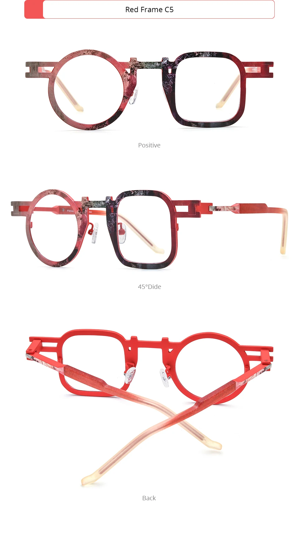 FONEX Reines Titan Brille Rahmen Männer 2025, Neue Mode Marke Design Quadrat Runde Brillen Frauen Retro Japanische Brillen 85924 – Detail 11