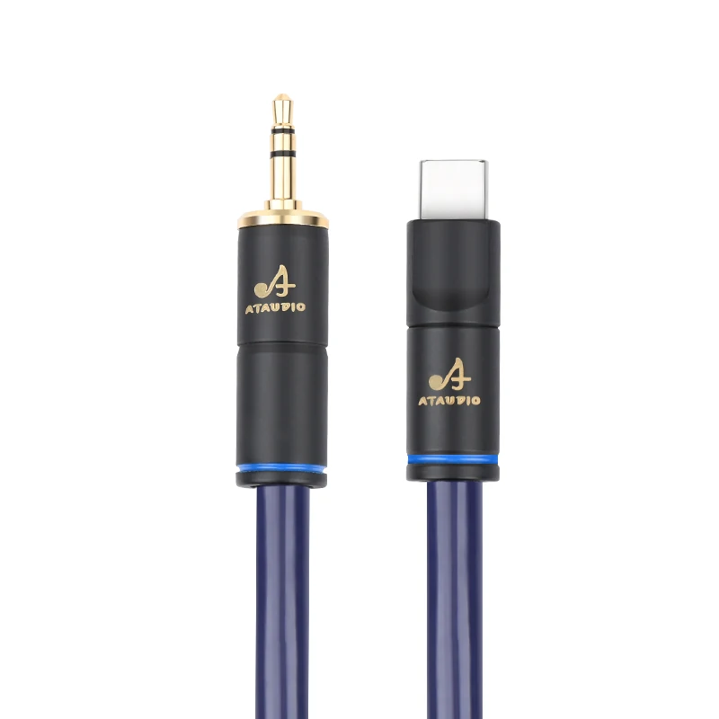 ATAUDIO HiFi USB Type-C to 3.5 Aux Cable for Car Headphone High Quality 6N OFC 3.5mm Stereo Jack to Type-C Converter Audio Cable