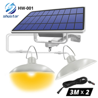 IP65 Waterproof Double Head Solar Pendant Light Outdoor Indoor Solar Lamp With Cable Suitable for courtyard, garden, indoor etc,